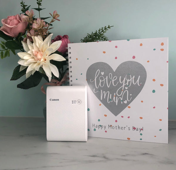 Personalised memory book and Canon Selphy Square QX10 combination.