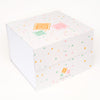 Baby keepsake memory box in neutral dotty pattern design.  that can be personalised. From Bespoke baby box  